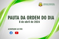 Câmara Municipal: Confira a pauta da ordem do dia 8 de abril 